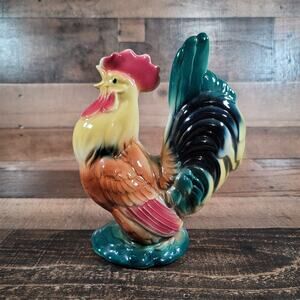 Vintage Royal Copley Rooster.1940s-50s.  8" Tall.  By Spaulding China Company.